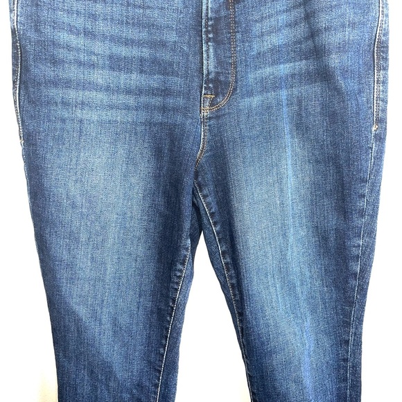 Good American Dark Wash High Rise Frayed Hem Ankle Skinny Jeans 31 15 Women’s - Picture 5 of 15